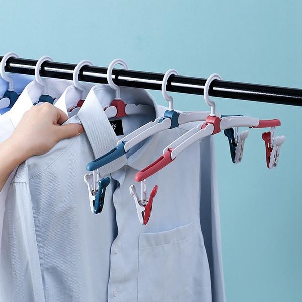 

laundry bags 10 pcs travel hangers with clips -color matching portable folding clothes accessories foldable drying rac