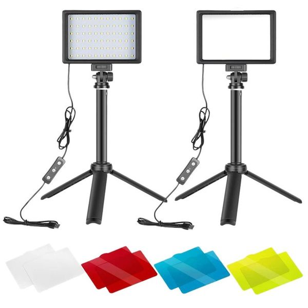 

flash heads 2 pieces pography lights 360 degree spin led video light adjust adjustable tripod stand with color filters for studio