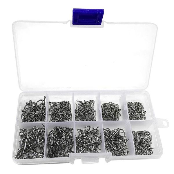 

fishing hooks 500pcs/set mixed size #3~12 high carbon steel carp pack with hole retail box jigging bait