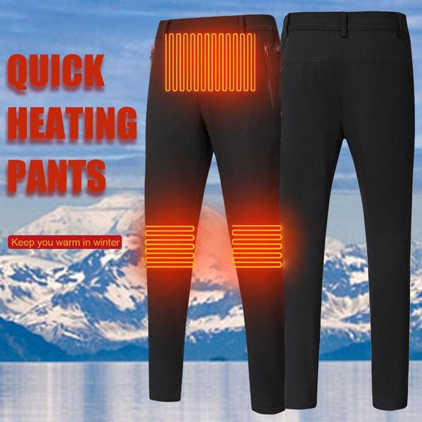 

women's pants & capris women winter heated usb electric heating warm breathable zipper pocket cycling hiking skiing outdoors trousers, Black;white