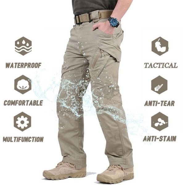 

military tactical pants men multi-pocket swat combat army trousers male ix9 waterproof wear resistant cargo joggers big size 5xl 211201, Black