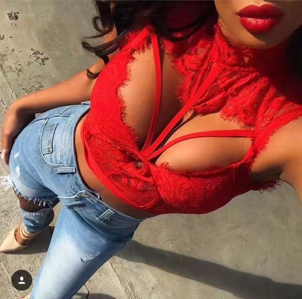 

tanks 3 colors of spring fashion lace band handle elastic candy top, White