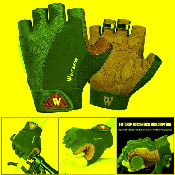 

sports cycling gloves bike bicycle half finger mtb fingerless women men, Black