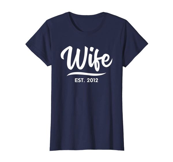 

Womens Wife Est 2012 Shirt - 7th Wedding Anniversary Gift For Her T-Shirt, Mainly pictures