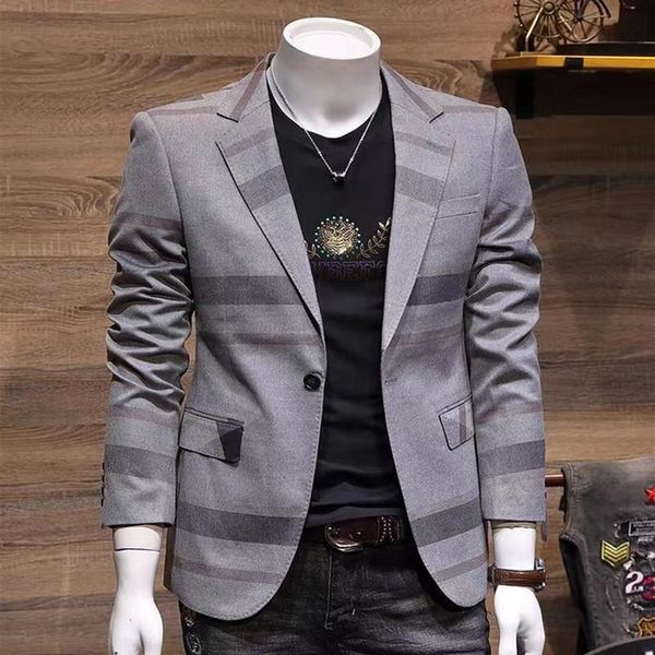 

men's suits & blazers fashion mens blazer design strips casual for men spring autumn daily wear man slim suit, White;black