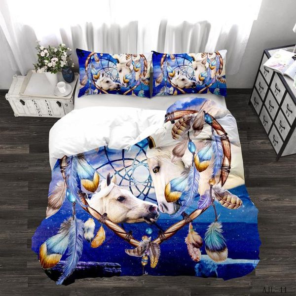 

bedding sets horses printed duvet cover set twin full  king comforter bedspread soft lightweight quilt