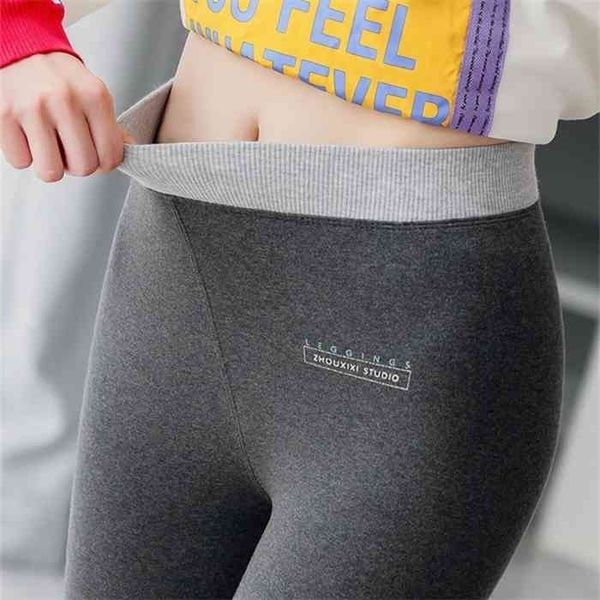 

autumn and winter leggings women high waist casual elastic legging cotton warm thick female leggins pants plus size clothes, Black