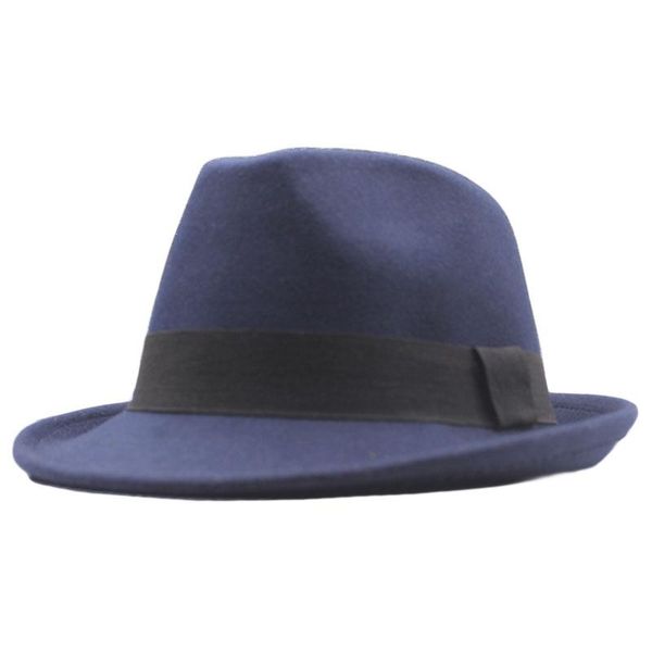 

wide brim hats army green wool felt jazz fedora men women sombrero british style trilby formal panama cap dress hat, Blue;gray