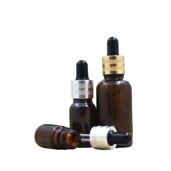 

storage bottles & jars brown glass essential oil vials 5ml 10ml 15ml 20ml 30ml 50ml 100ml gold silver ring black dropper refillable empt