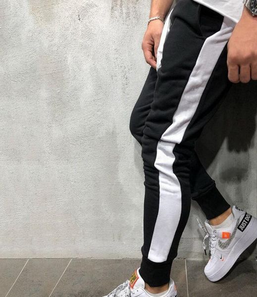 

men's pants european and american trend casual trousers outdoor sports feet, Black