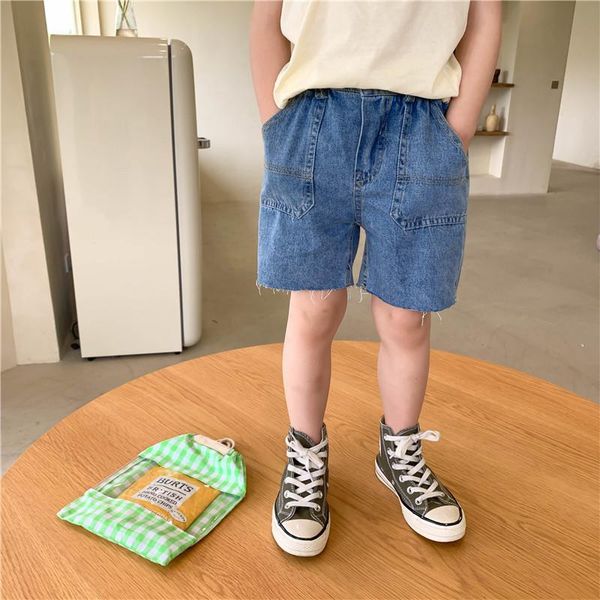 

shorts 2021 summer children fringed denim boys girls fashion all-match thin, Black