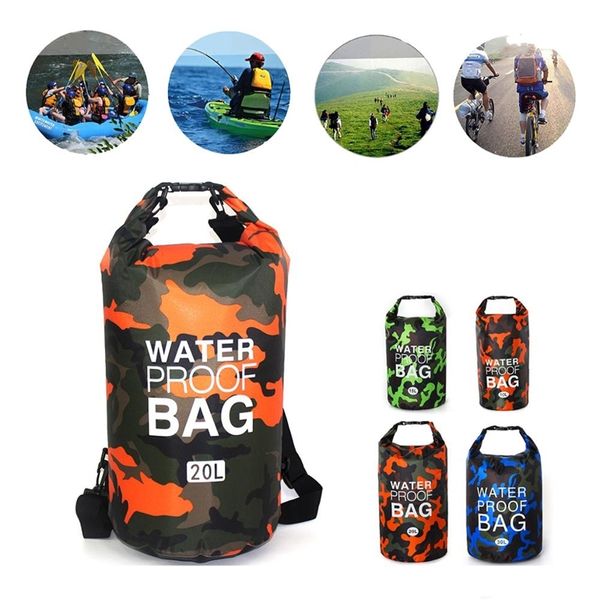 

Pvc Waterproof Dry Bag 5L 10L 20L 30L Camo Outdoor Diving Foldable Man Women Beach Swimming Tas Rafting River Ocean backpack New, Deep blue