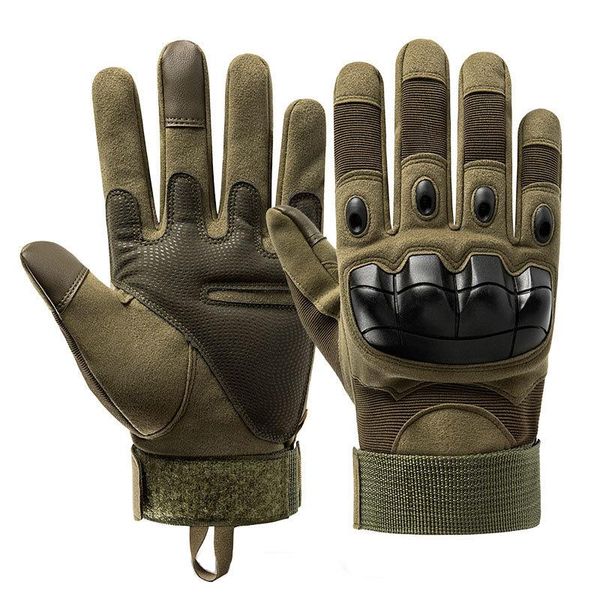 

cycling gloves men outdoor sport full finger military fight mitten special forces rubber pad fitness non slip moto riding glove n6, Black