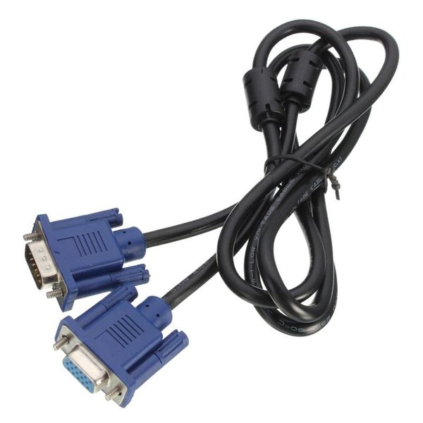 

audio cables & connectors full-1.5m vga svga plug to socket extension cable connection pc tv monitor black+blue