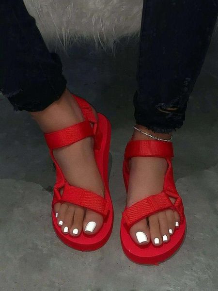 

summer soft slip sandals 2021 women buckle strap foam sole durable ladies outdoor casual beach shoes woman, Black