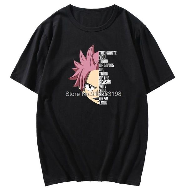 

men's t-shirts anime two-dimensional clothes t-shirt fairy tail cosplay short-sleeved summer printing loose cotton, White;black