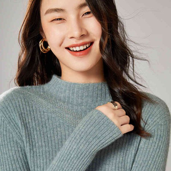 

women's sweaters winter female wool sweater 100%, knitted or crocheted with round, warm and soft collar for women 39so, White;black