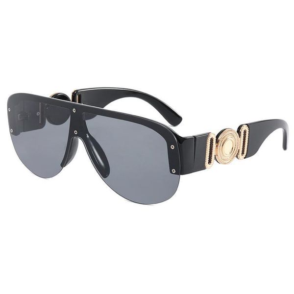 

rimless sunglasses women men oversize square retro sun glasses brand design rectangle eyewear uv400 big shades oculos female, White;black