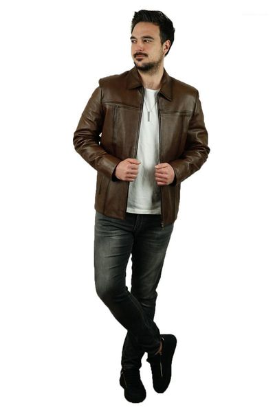 

kawle genuine leather coats (leather jacket) lambskin real turkish made in turkey men's & faux, Black