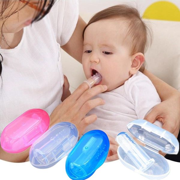 

Soft Baby Silicone Finger Toothbrush with Box Teeth Brush Infant Cleaning Toothbrush Rubber Clean Baby Massage for Oral Care