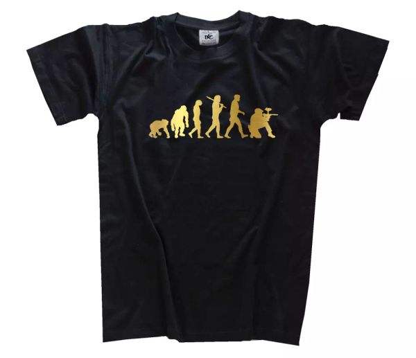 

gold edition paintball gotcha softair evolution t-shirt s-xxxl, White;black