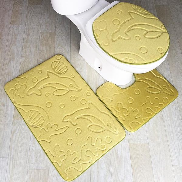 

bath mats zeegle 3pcs mat dolphin embossed bathroom rug non-slip bathtub floor toilet carpet rugs