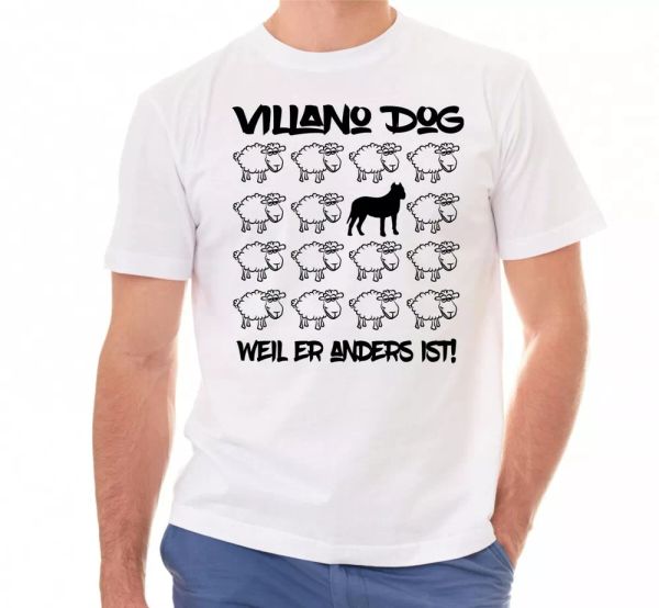 

villano dog t-shirt black sheep men dog dog motif, White;black