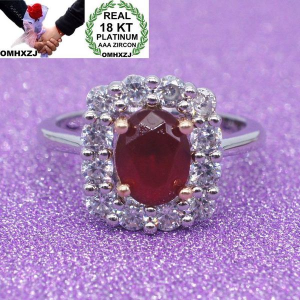 

cluster rings omhxzj wholesale european fashion woman girl party wedding gift square white red zircon 18kt gold ring rr666, Golden;silver