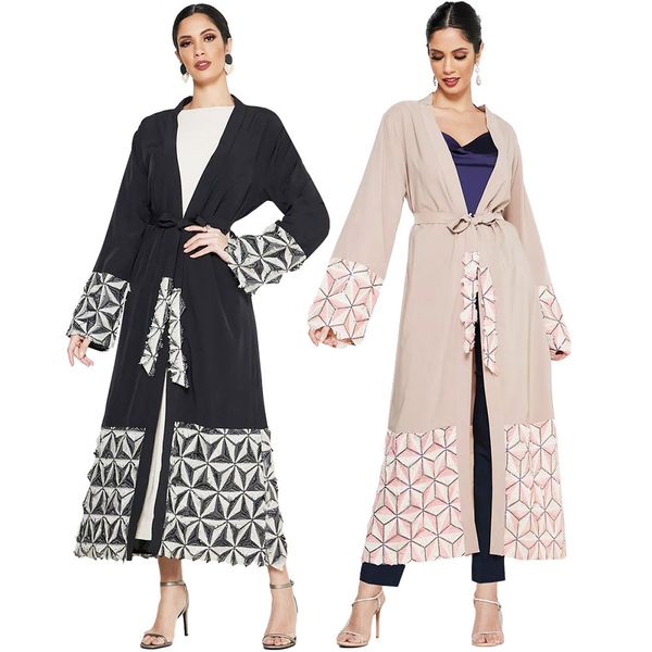 

aid mubarek abaya dubai kimono cardigan hijab muslim dress islam clothing abayas for women caftan marocain kaftan robe femme, Red