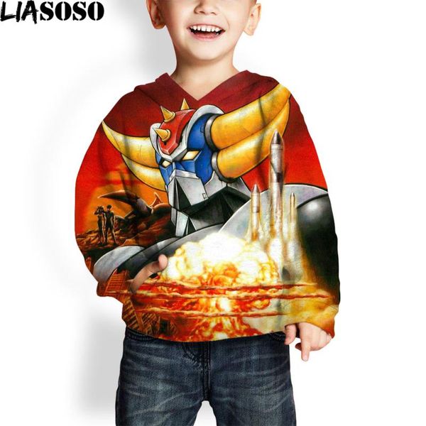 

men's hoodies & sweatshirts goldorak ufo robot 3d print sweatshirt anime grendizer hoodie men women trendy streetwear harajuku kids boy, Black