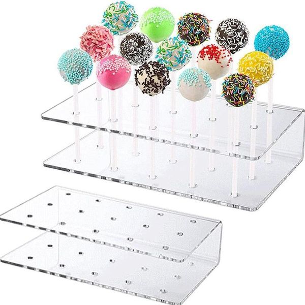 

other bakeware 1pc acrylic lollipop holder rectangle shape double layer cake stand display for wedding