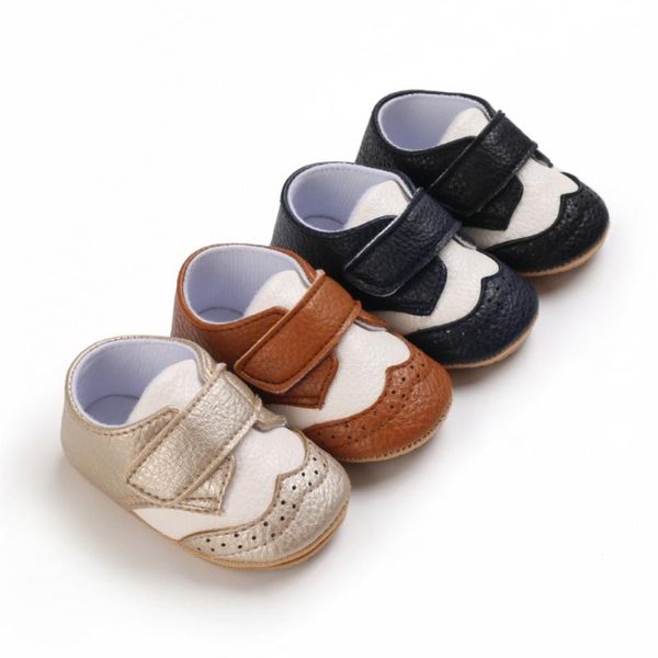 

athletic & outdoor toddler born baby boys girls pu leather shoes infant soft sole non-slip cute first walkers 0-12m, Black