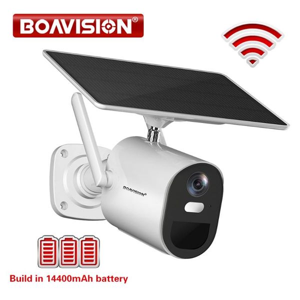 

outdoor solar security camera 1080p wireless wifi panel rechargeable battery pir motion alarm two way audio ip cameras