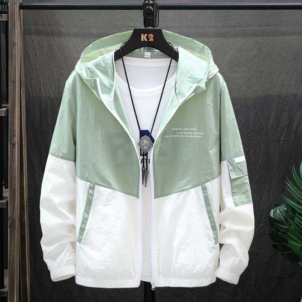 

men's trench coats summer skin dust coat men and women couples thin quick-dry hooded fishing casual joint sun protection clothing, Tan;black