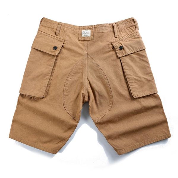 

men's shorts multi-pocket cargo mens summer safari style knee-length casual loose military men, White;black