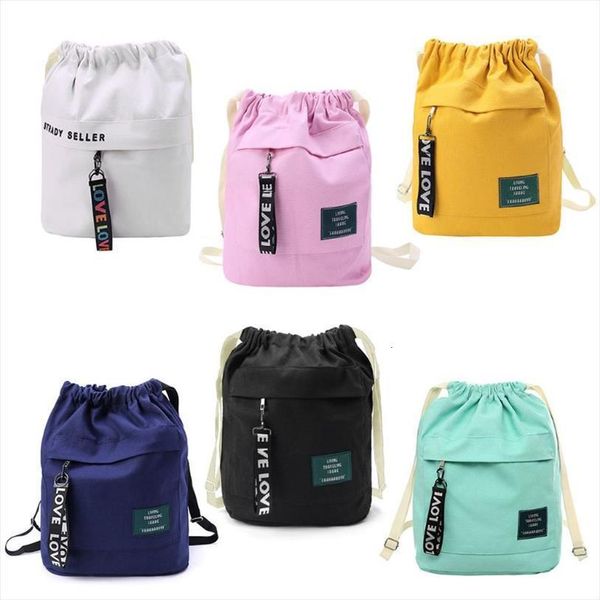 

fashion men women canvas drawstring backpack bag cinch sack portable multifunction casual string sackpack rucksack shoulder