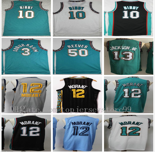 Vintage Mens Jersey Jersey Ja 12 Morant Jaren 13 Jackson Jr. Retro Vintage Mike 10 Bibby Shareef 3 Abdur Rahim 50 Reeves NCAA College Atacado tamanho S-2XL