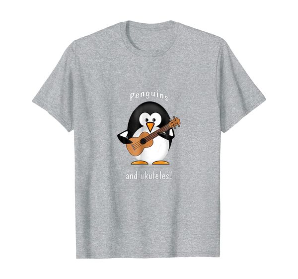 

penguins and ukuleles funny, cute, adorable, happy shirt, White;black