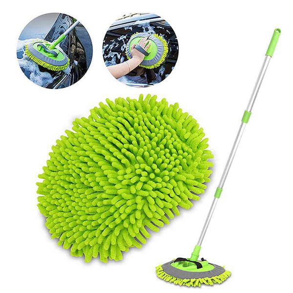 

2 in 1 telescoping long handle auto accessories car wash brush cleaning mop chenille broom