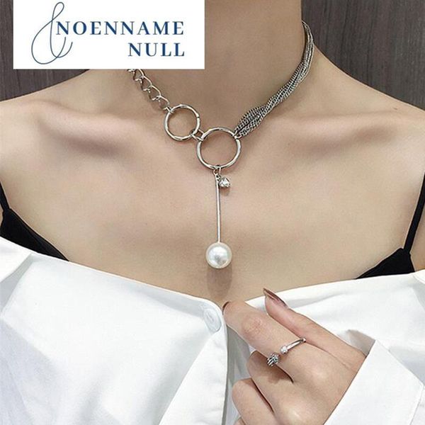 

chains yaologe design baroque pearl pendants necklace simple wild elegant charm for women girl party wedding jewelry, Silver