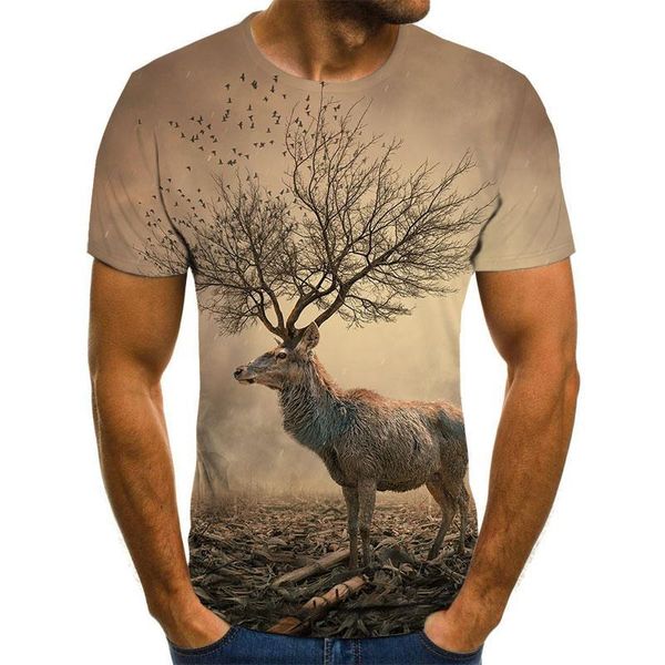 

men's t-shirts fun animal graphic t-shirt 3d printed boys clothing fashion harajuku summer casual round neck shirt collar, White;black