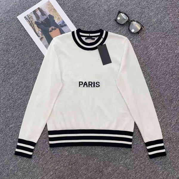 

sweaters sweater women's crew neck hoodies striped fashion long sleeve women high end jacquard knitting coats, White;black