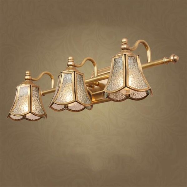 

wall lamps luxurious european gold glass mirror light for bathroom bed room classical retro lamp 1/2/3/4 heads 2002