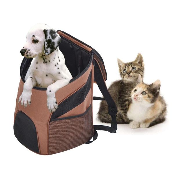 

cat carriers,crates & houses portable outdoor pet dog bag mesh double shoulder backpack travel carrier for dogs cats kittens walking use