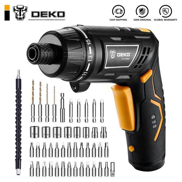 

deko dcs3.6du2 s1/s2 cordless electric screwdriver rechargeable power battery screwdriver twistable handle led torch power tool