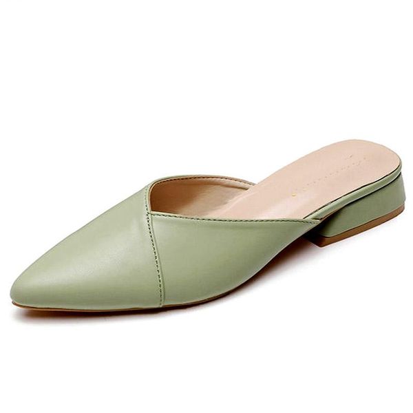

mules shoes women slides square heel party fashion pointed toe comfortable slipper casual slip on wedges kitten slippers, Black