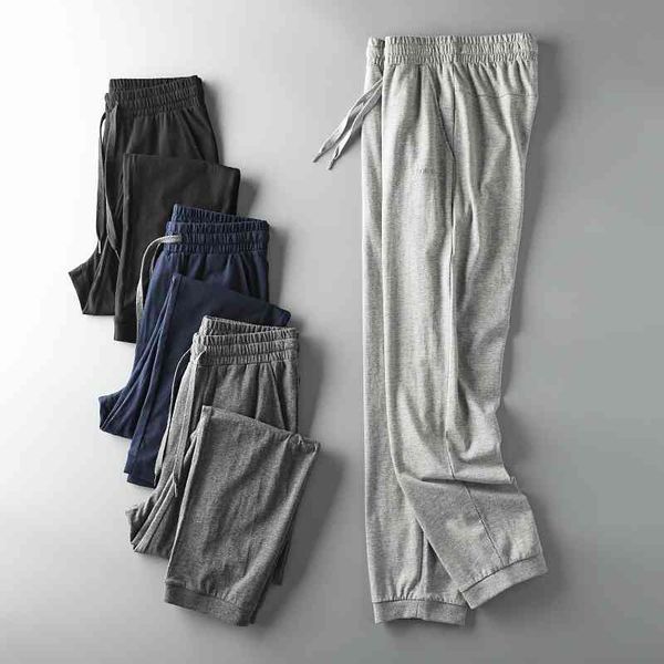 

men's summer corset thin cotton sportswear casual pants, Black