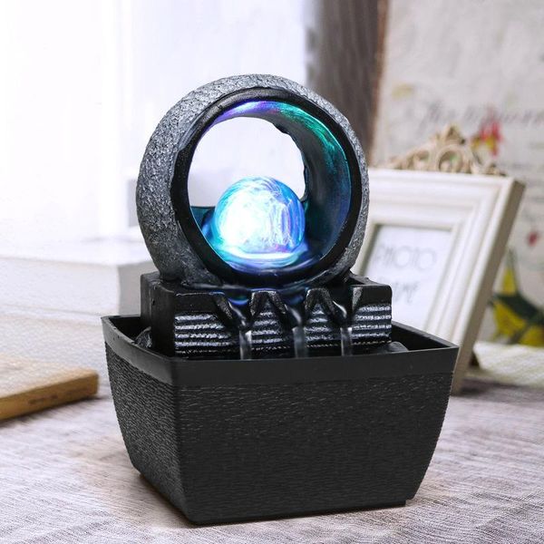 

indoor water fountains tabledecorative waterfall waterscape with lucky feng shui ball and led light for office home decor objects & figu