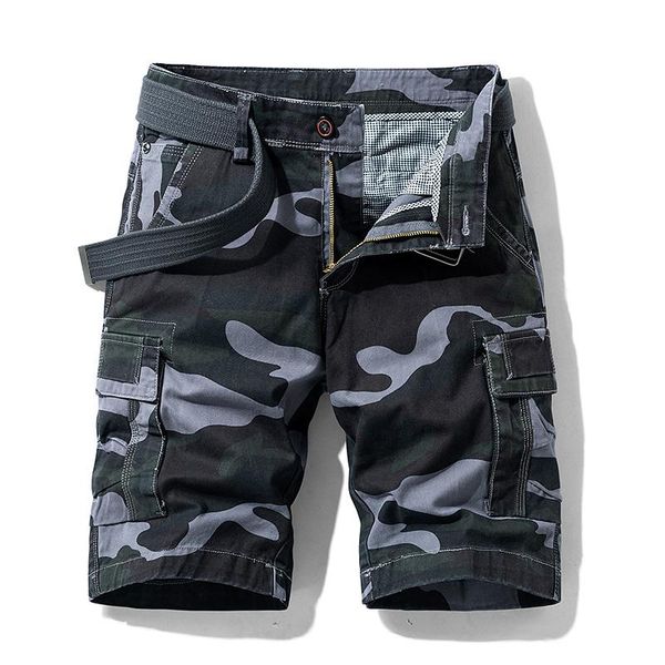 

men's 2021 summer baggy cargo casual shorts male camouflage short pants loose knee lenght fashion trousers, Black