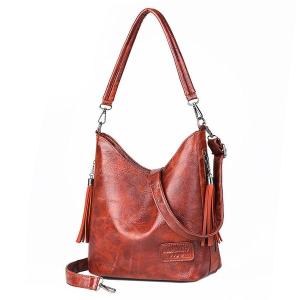 

evening bags women bucket bag female shoulder large size vintage soft patchwork leather lady cross body handbag for big hobos